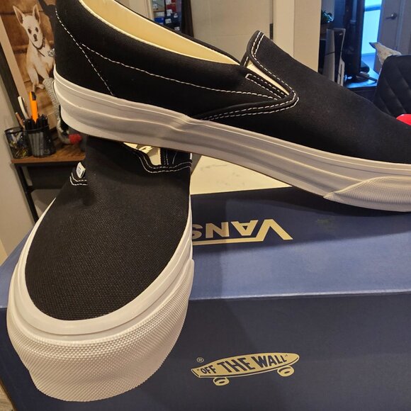 Vans Slip-On Reissue 98 Black White VN000CSEBA2 Men's Size 13 Skate Shoes NEW - Picture 3 of 11